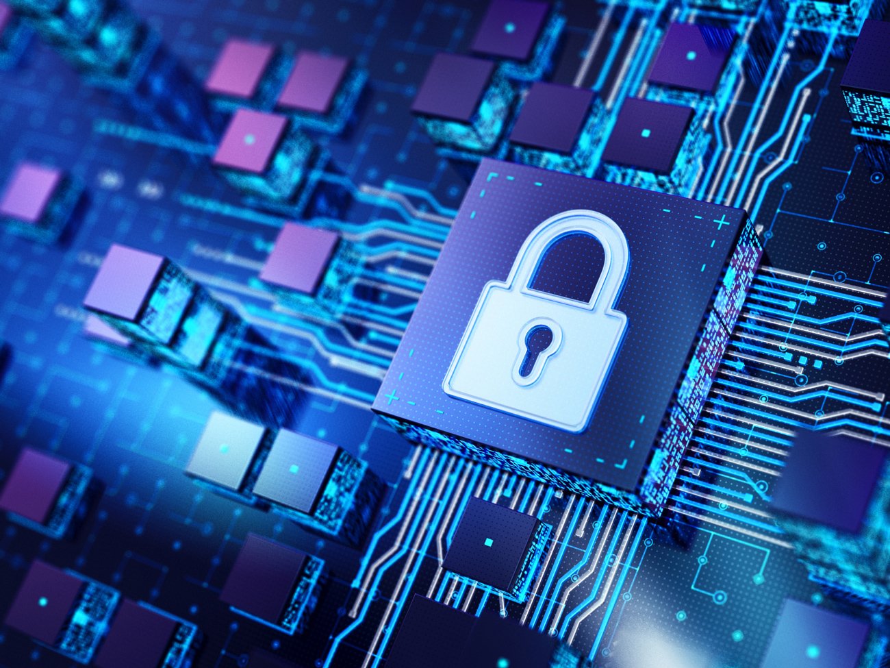 lock with blue background