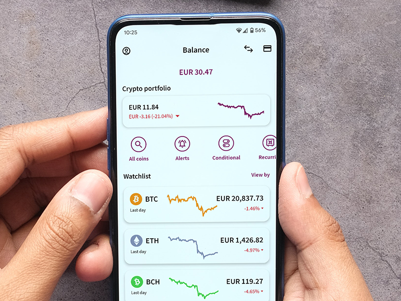 phone screen showing balance