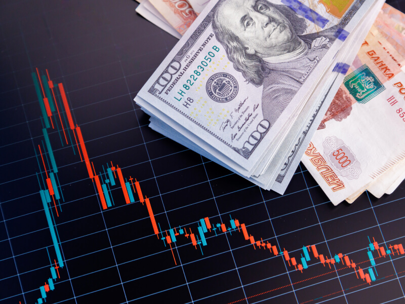 Image showing a histogram with the statistical rise of exchange rates