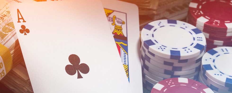 Ace and King with gambling chips