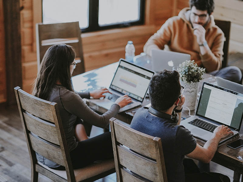 Studying in coworking space