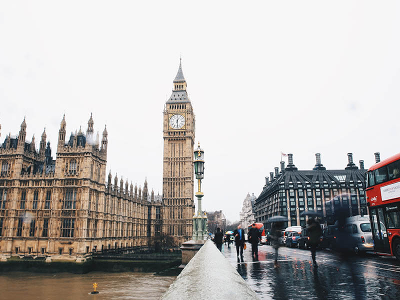 Big Ben on a rainy day
