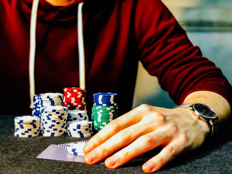 man playing poker