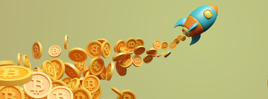 Bitcoin rocket in flight