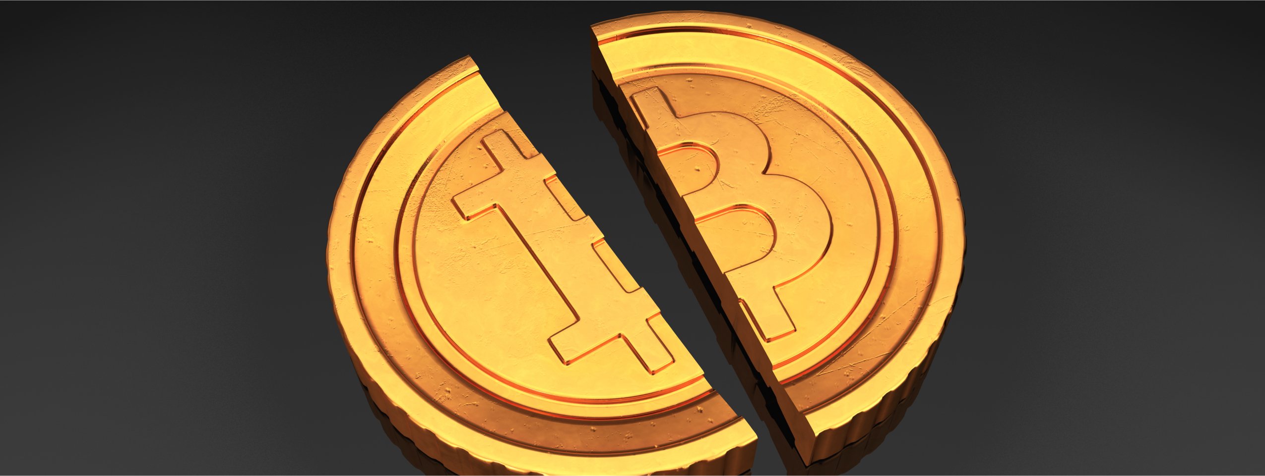 golden coin split in half