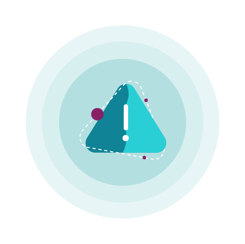 understanding the crypto risks; icon with an exclamation mark in a triangle