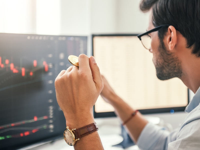 man setting up a crypto account