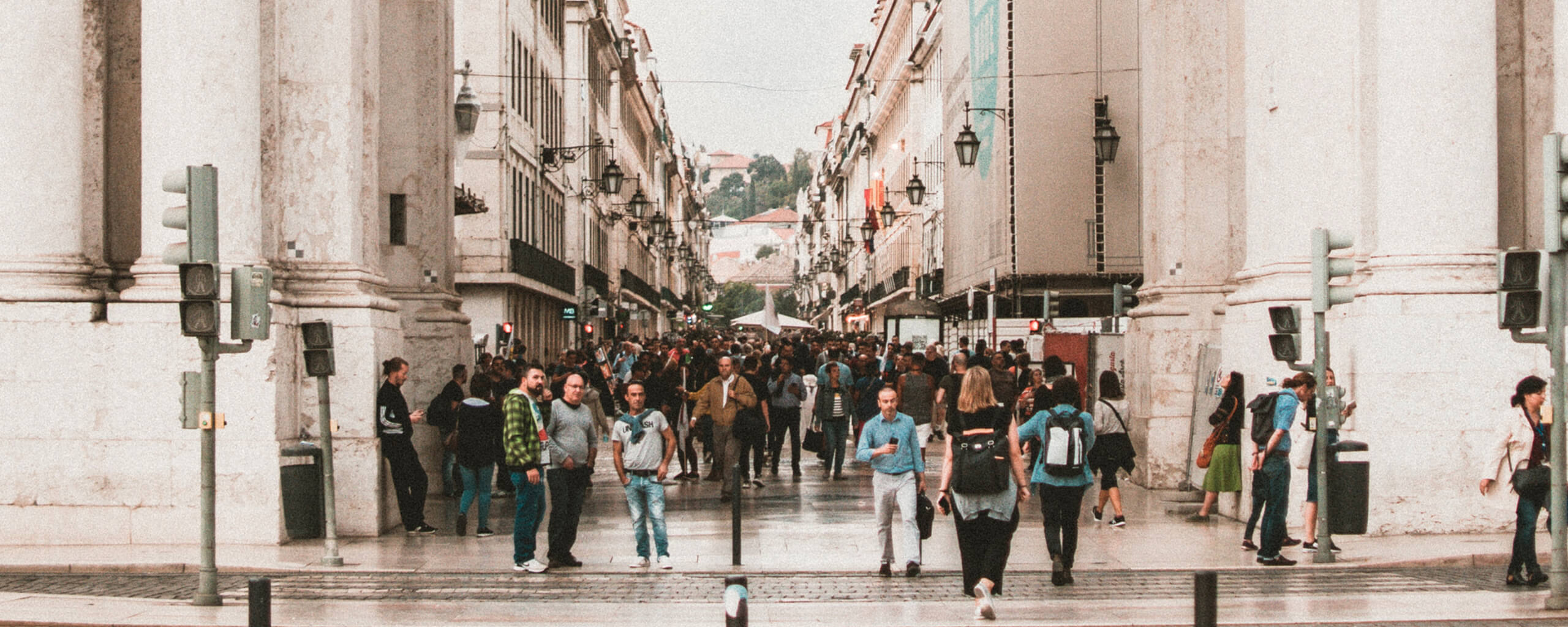 busy street with many people