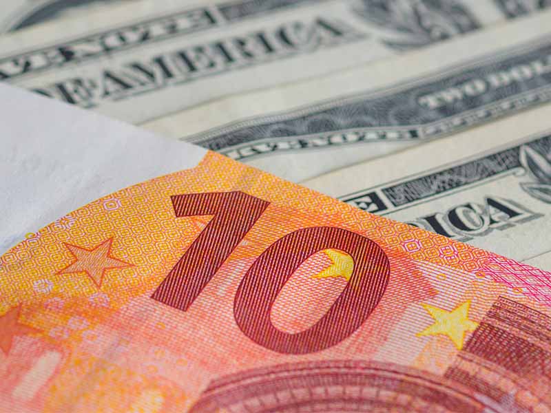 EUR and US dollar banknotes