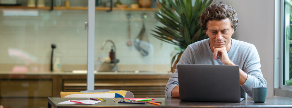 Man working at his laptop