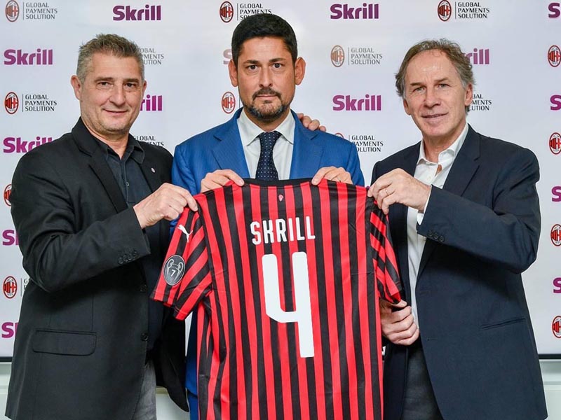 Left to right: Daniele Massaro, Skrill CEO Lorenzo Pellegrino and Franco Baresi