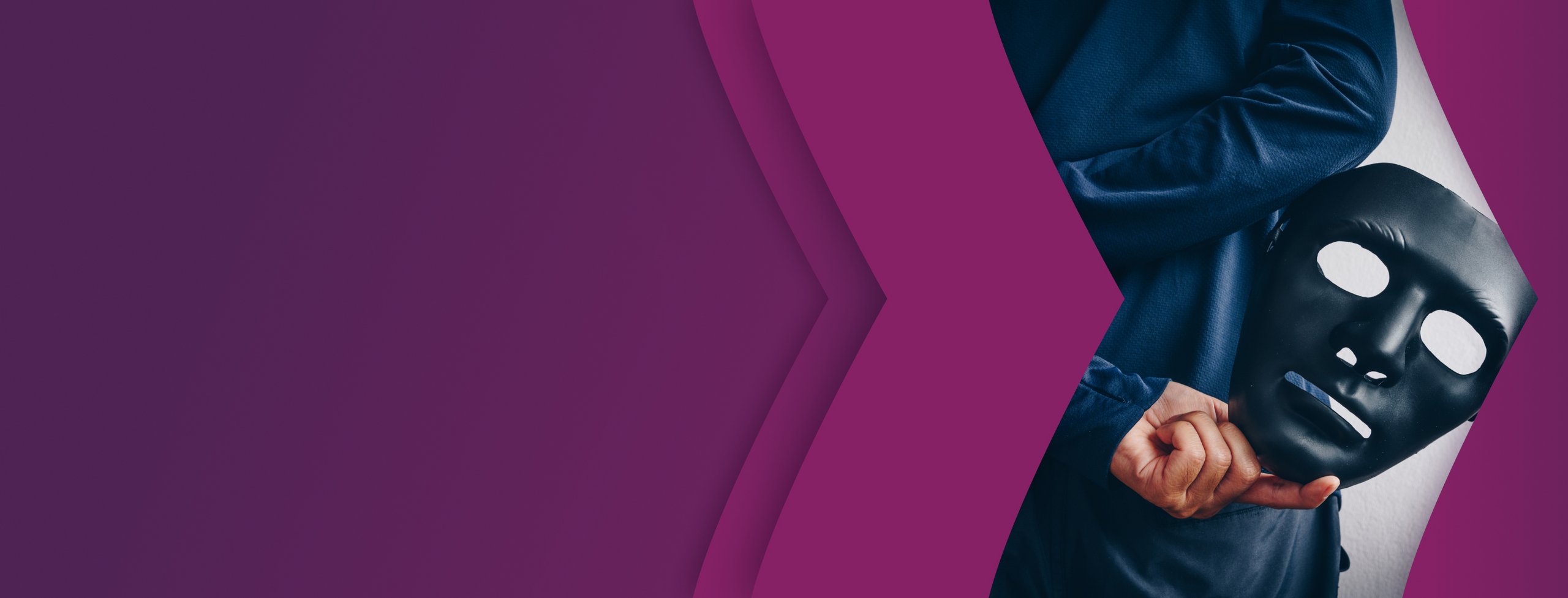 black mask with magenta background