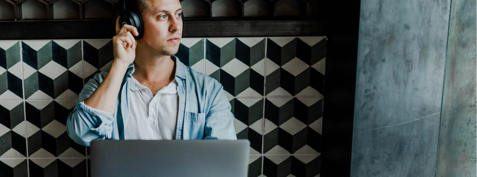 man working on a laptop