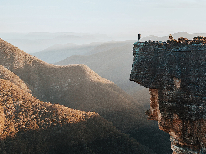 man on a cliff