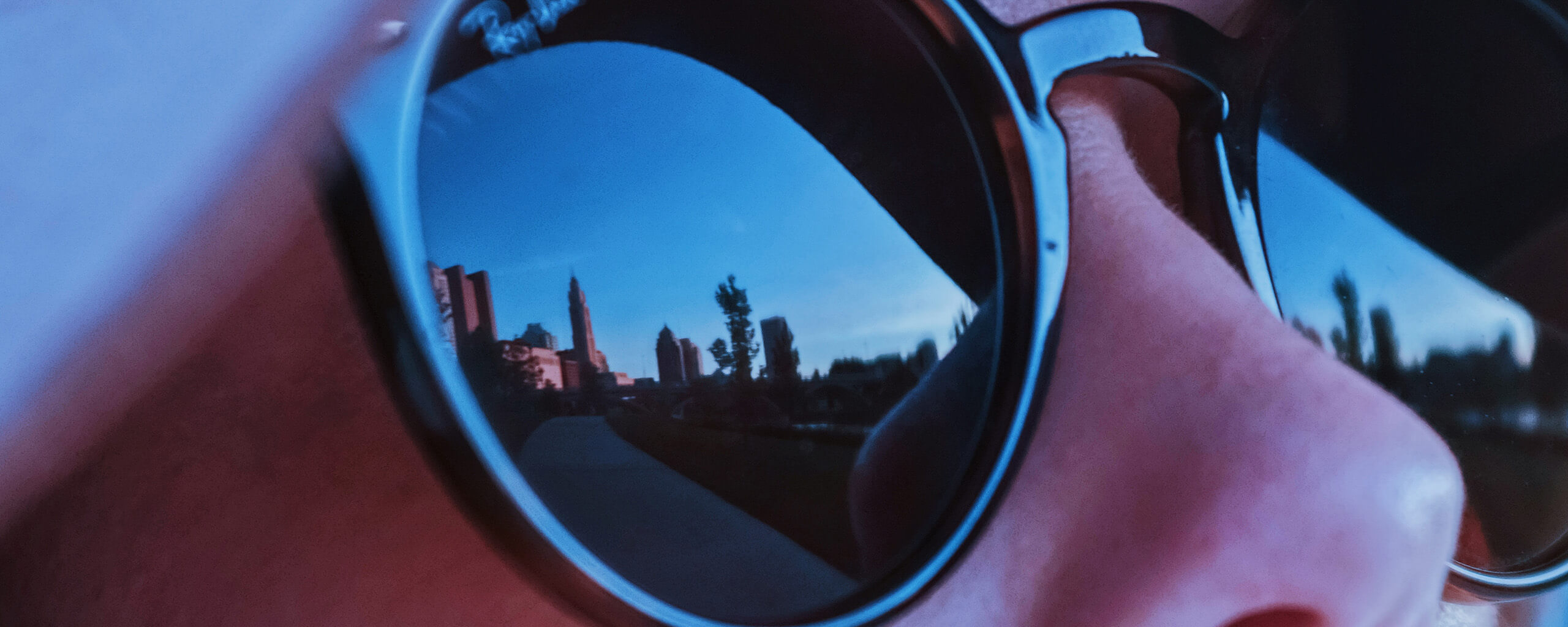 reflection in glasses