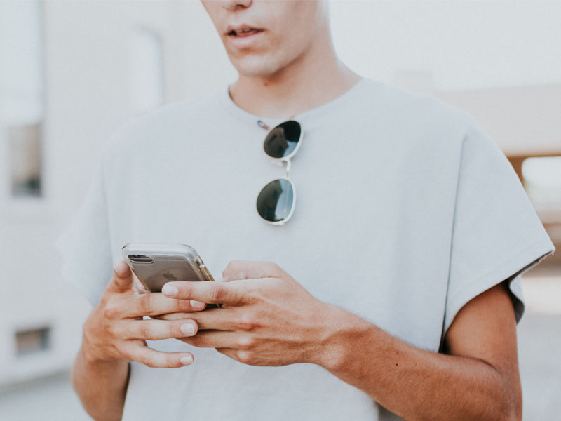 Man looking at his phone