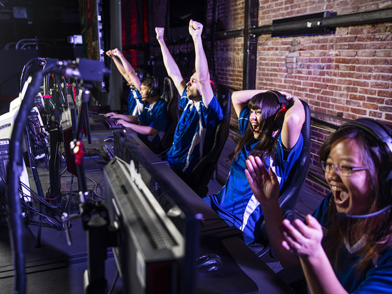 gaming team cheering