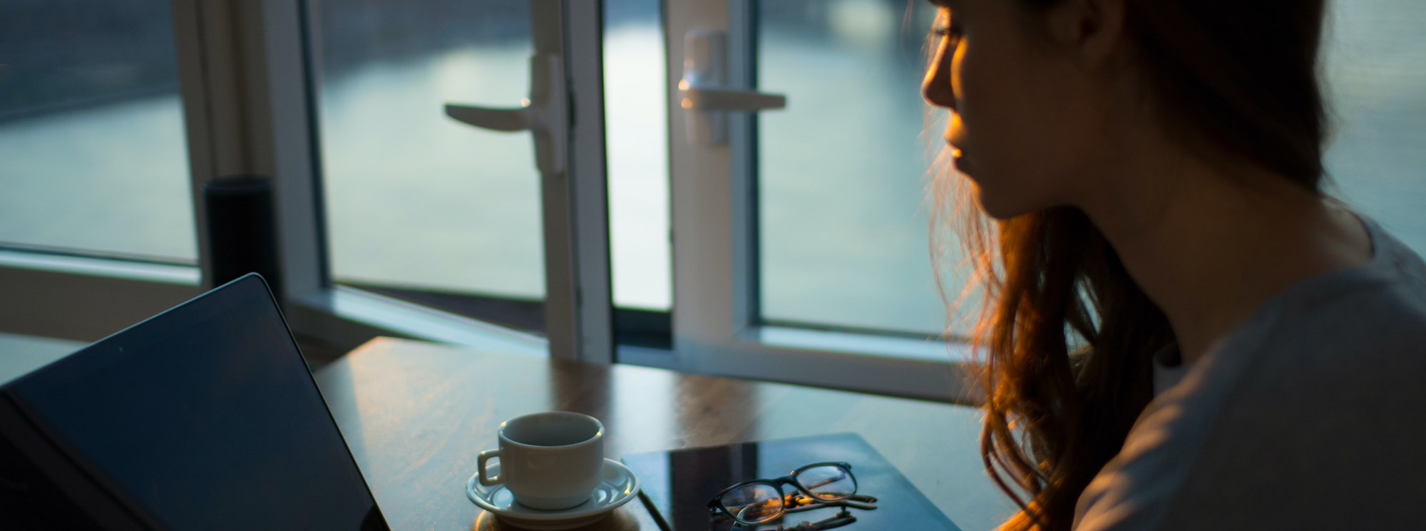 woman working on a laptop