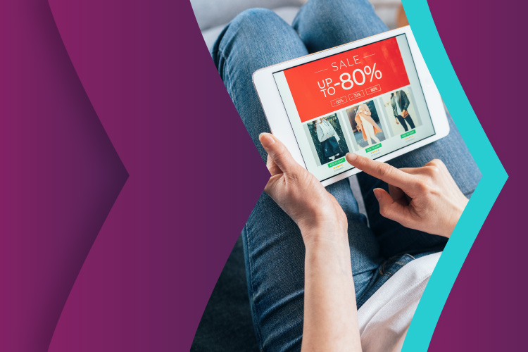 2 women shopping online from a big sale up to 80%
