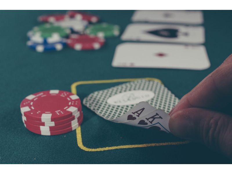a man playing poker