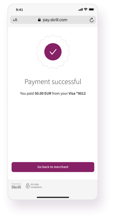 Quick checkout payment successful