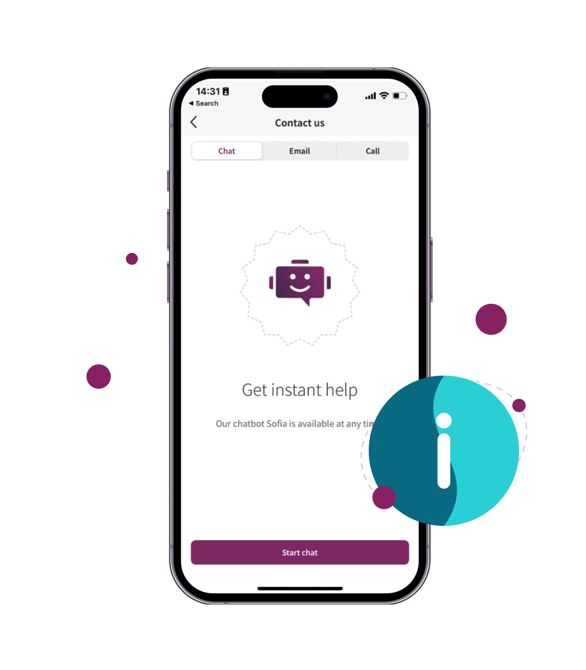 phone showing getting help