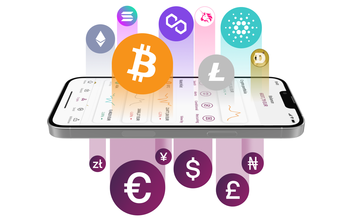 crypto currencies coming out of a phone